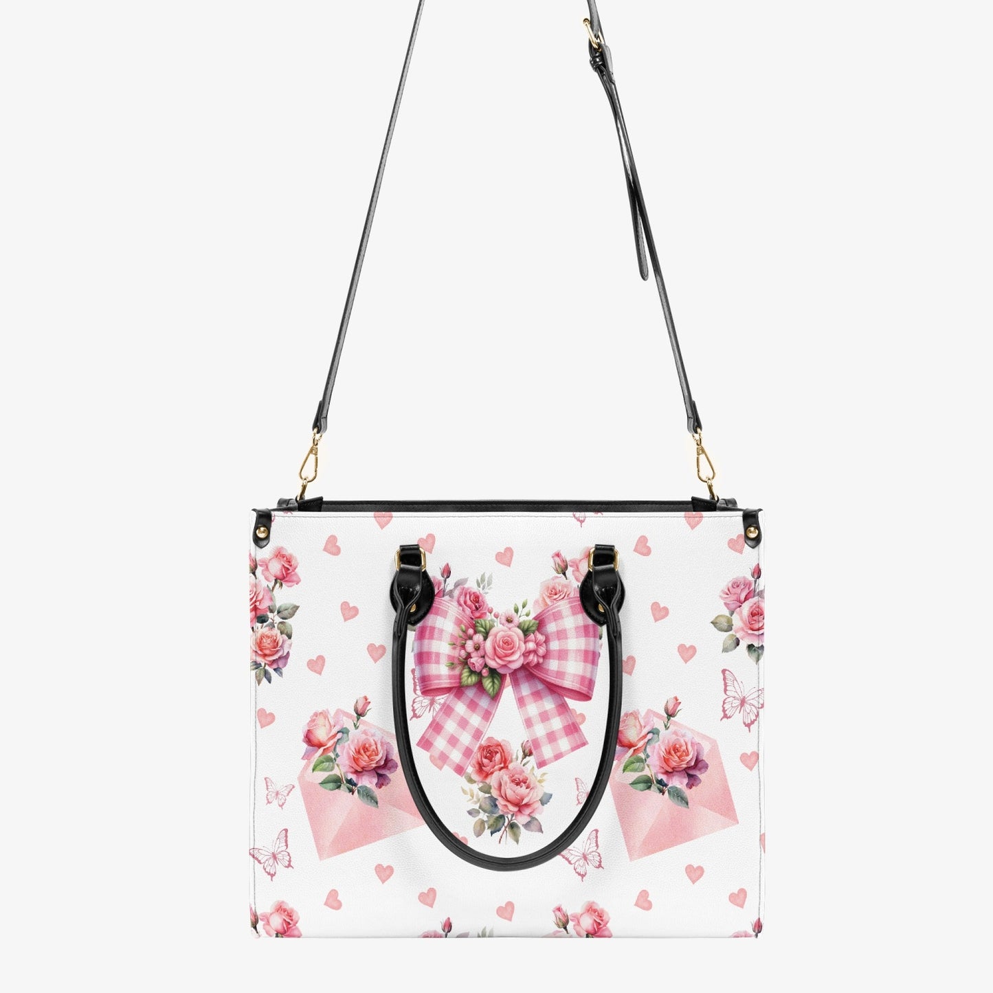 Women's Tote Bag - Rockabilly - Envelope Hearts and Roses