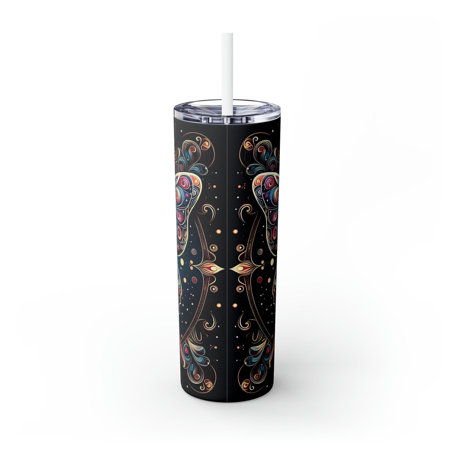 Skinny Tumbler with Straw, 20oz, Butterfly