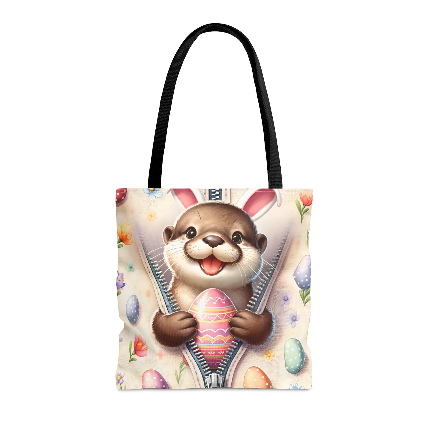 Tote Bag, Easter, Cute Otter with Bunny Ears, Personalised/Non-Personalised Tote bag