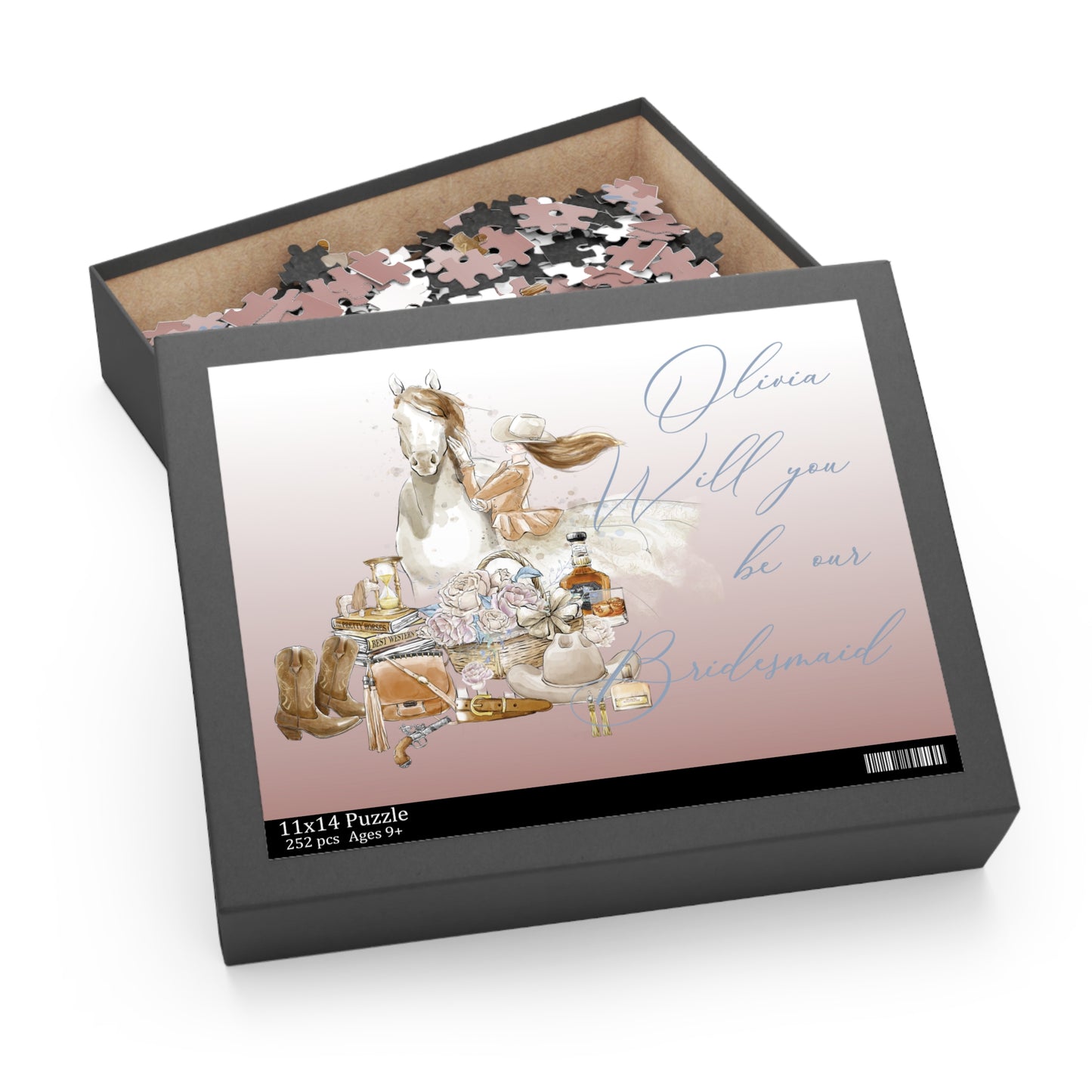 Personalised/Non-Personalised Puzzle, Will You be my Bridesmaid, Flower Girl (120, 252, 500-Piece)