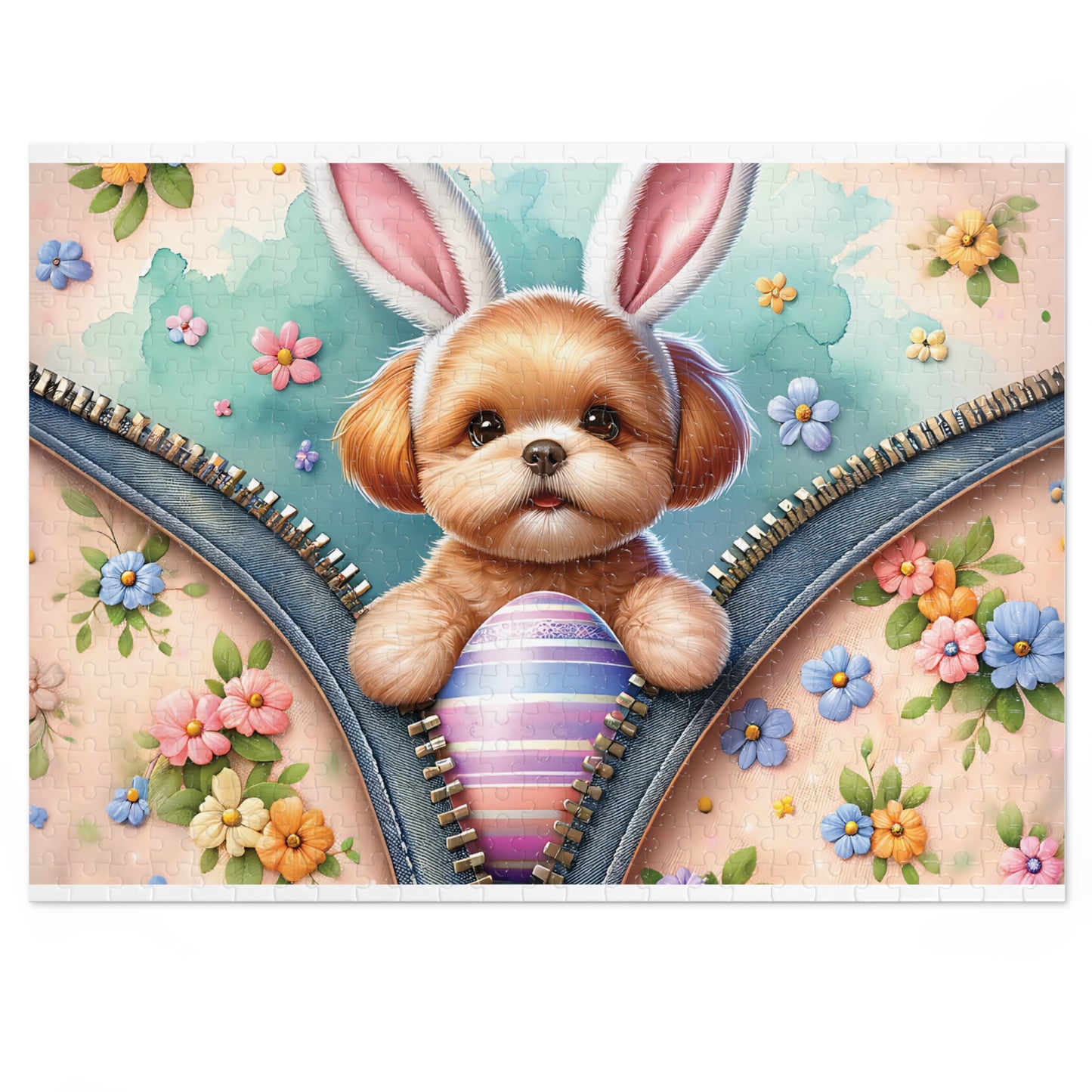 Jigsaw Puzzle, Easter, Dog with Bunny Ears, Personalised/Non-Personalised (30, 110, 252, 500,1000-Piece)