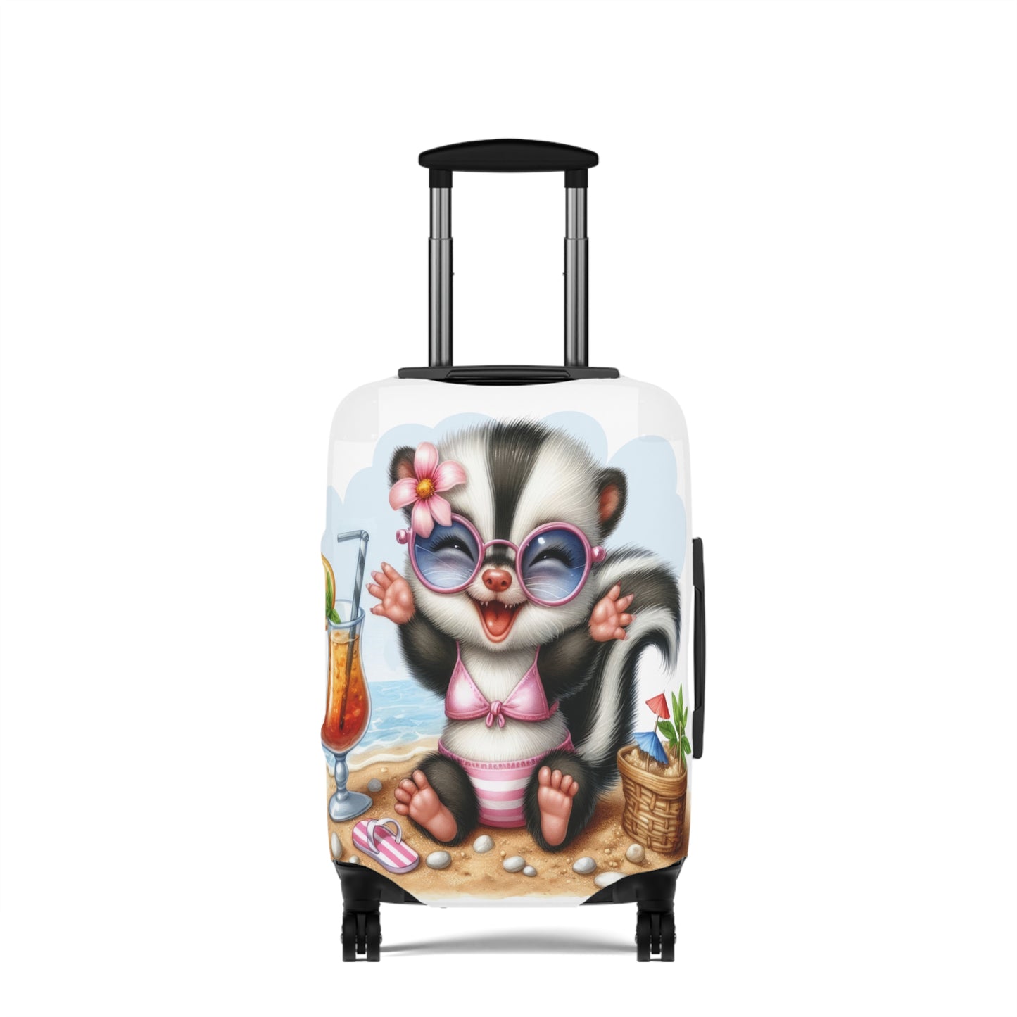 Luggage Cover, Skunk at the Beach, awd-1411