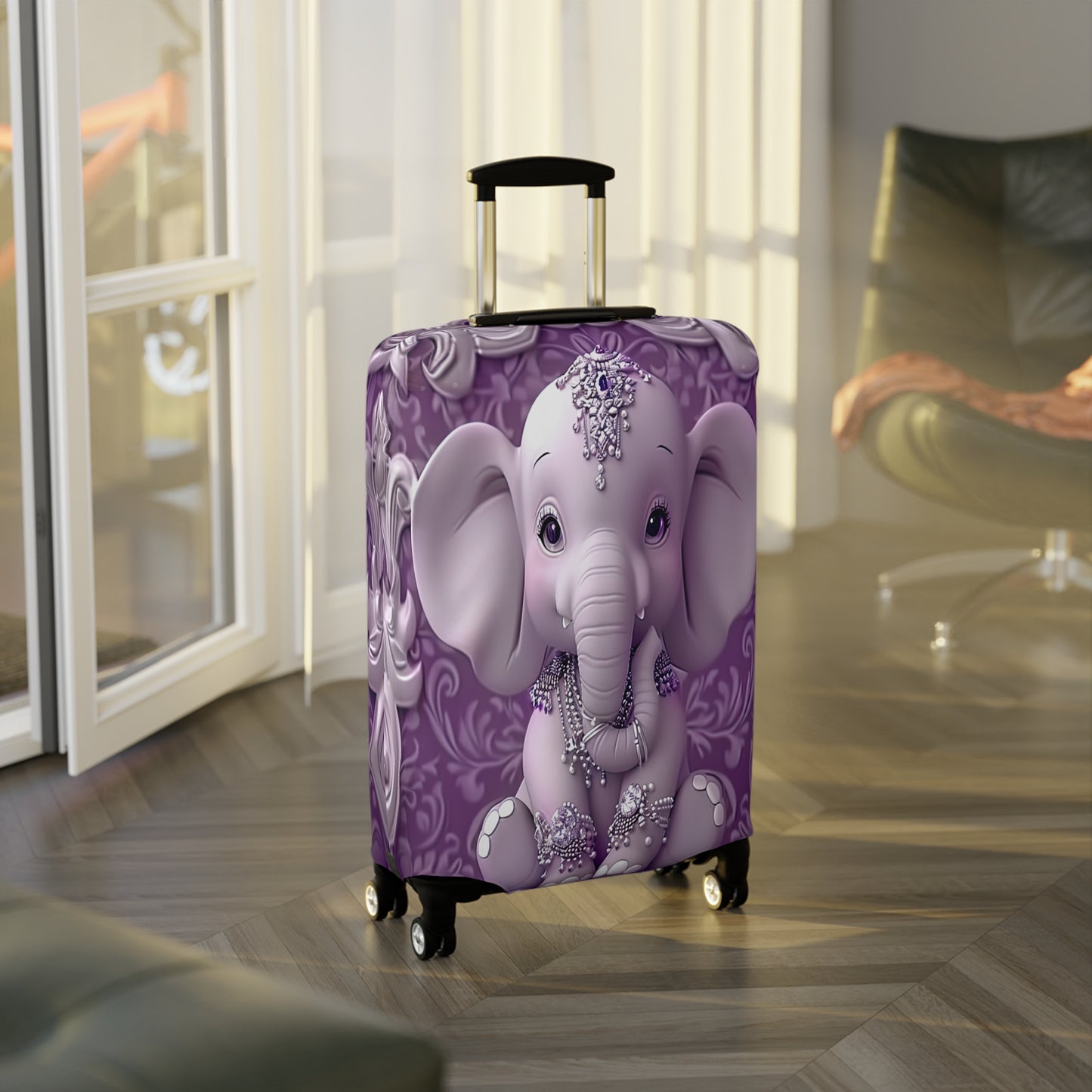 Luggage Cover, Purple Elephant, awd-1415