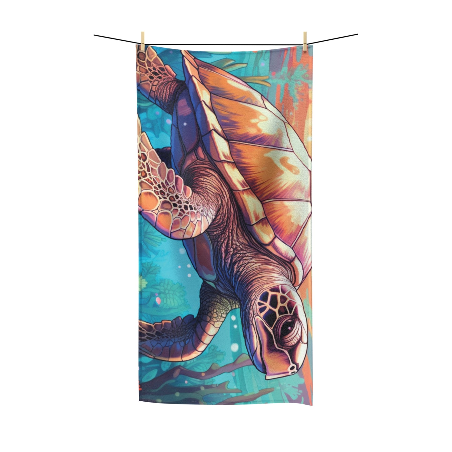 Personalised Beach Towel, Turtle, Polycotton Towel