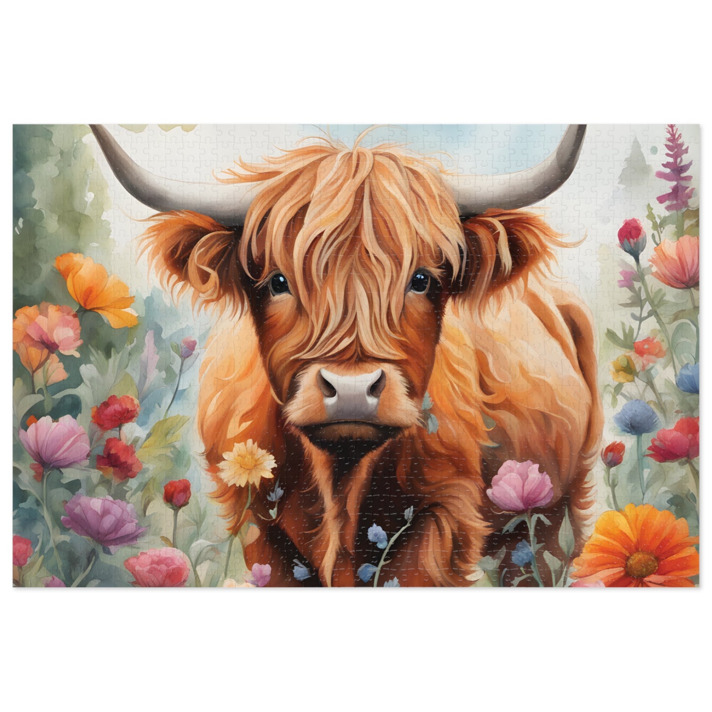 Puzzle, Highland Cow, Personalised/Non-Personalised (30, 110, 252, 500,1000-Piece) awd-642