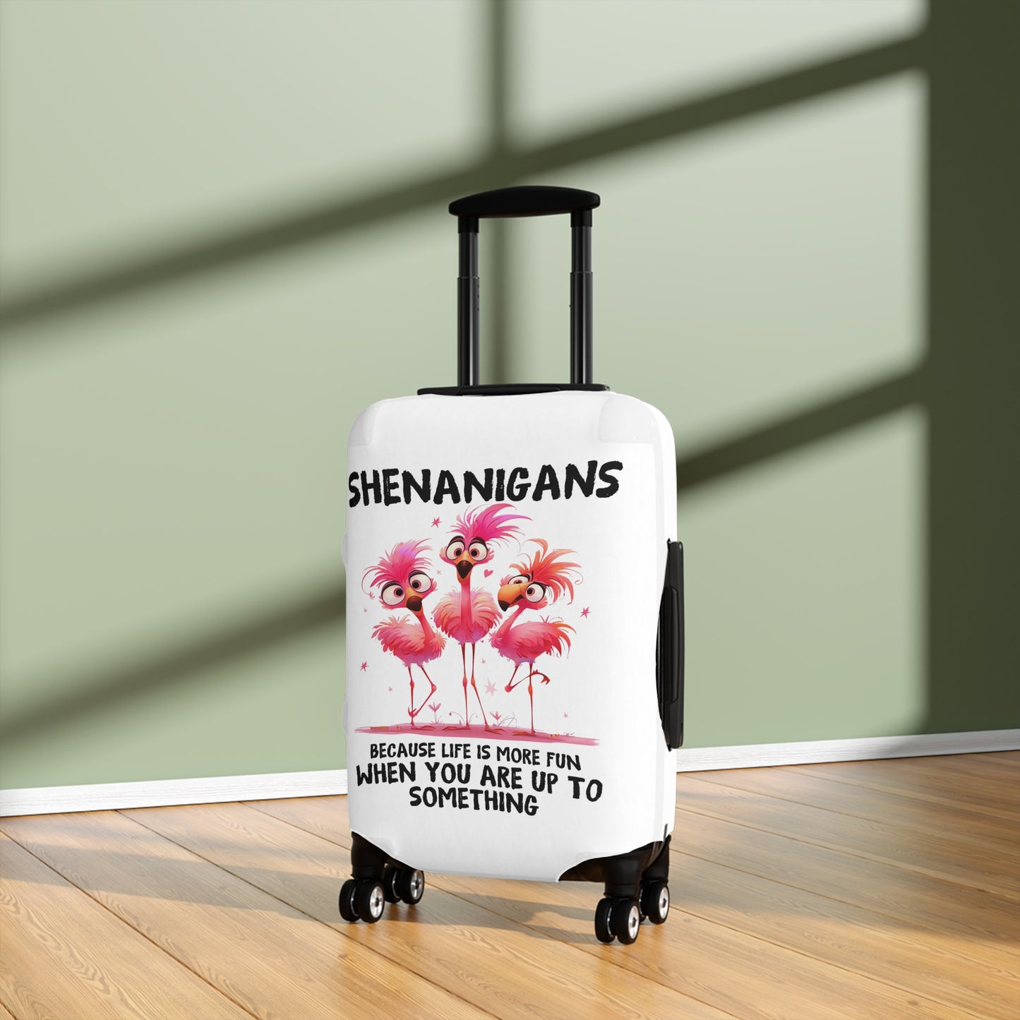 Luggage Cover, Flamingos, Shenanigans, awd-4001