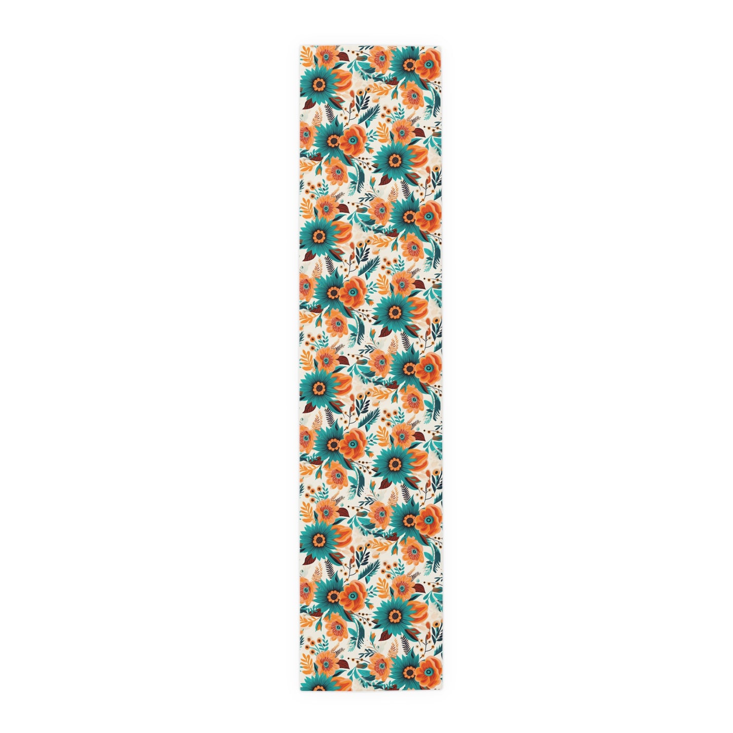 Boho Floral Table Runner, Cotton Twill and Poly Available