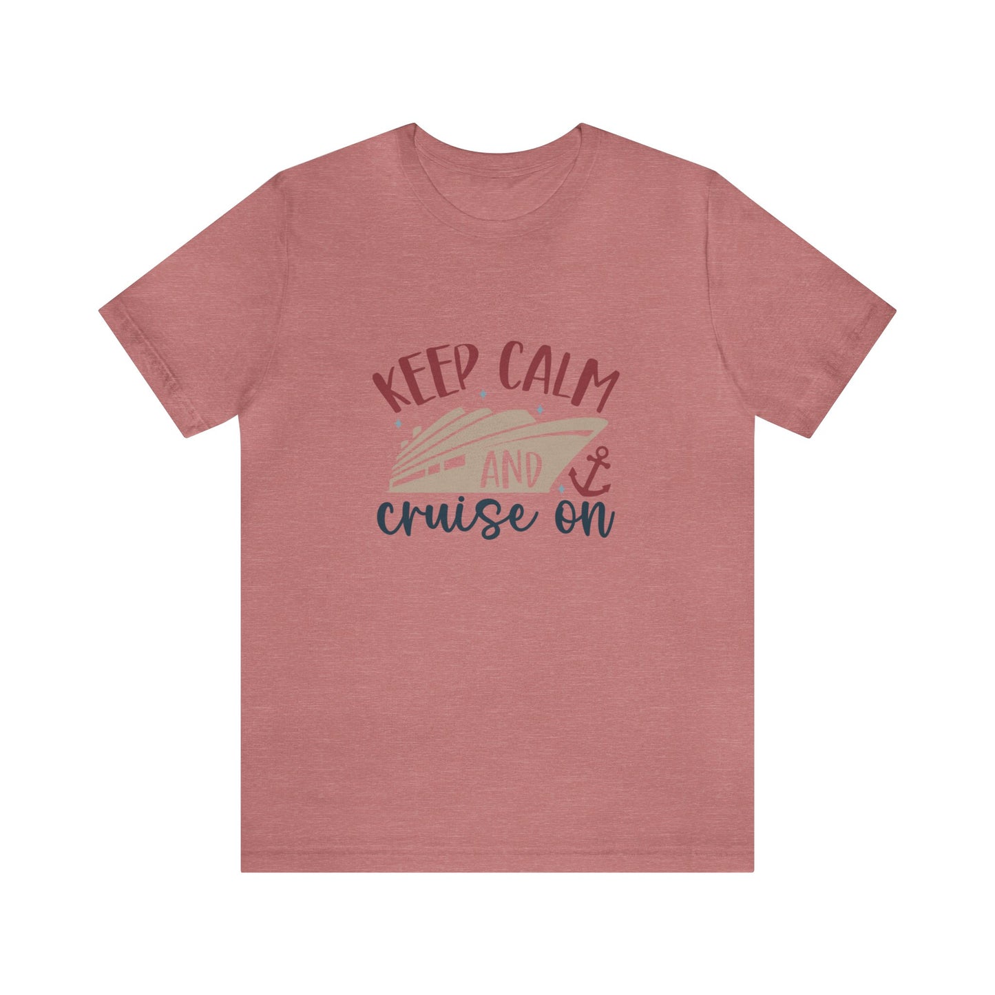 Unisex Adults Jersey Short Sleeve Tee, Cruise Tee, Keep Calm and Cruise On, 100% Cotton, Light Fabric 142 g/m²