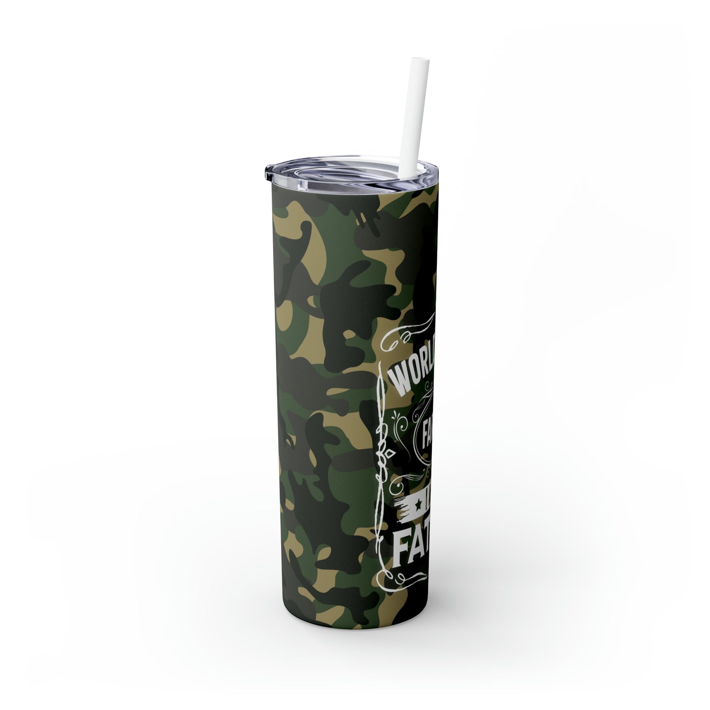 Skinny Tumbler with Straw, 20oz, Worlds Best Father