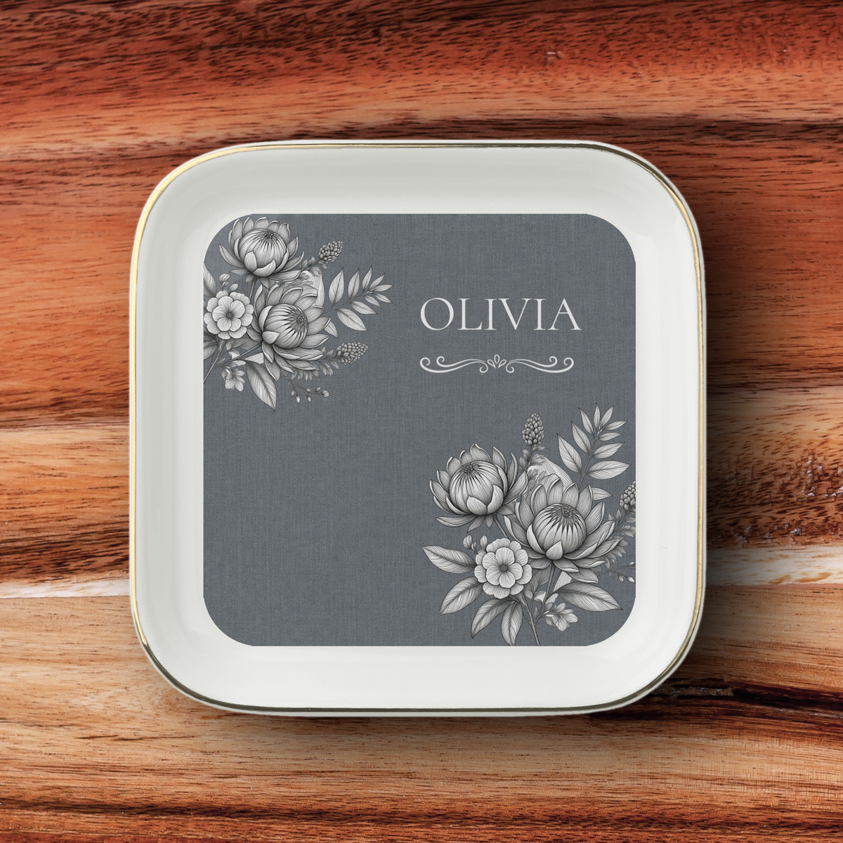 Personalised Jewelry Dish, Custom Name Ceramic Trinket Dish, personalised Gift, Jewellery Holder, Birthday or Christmas Gift