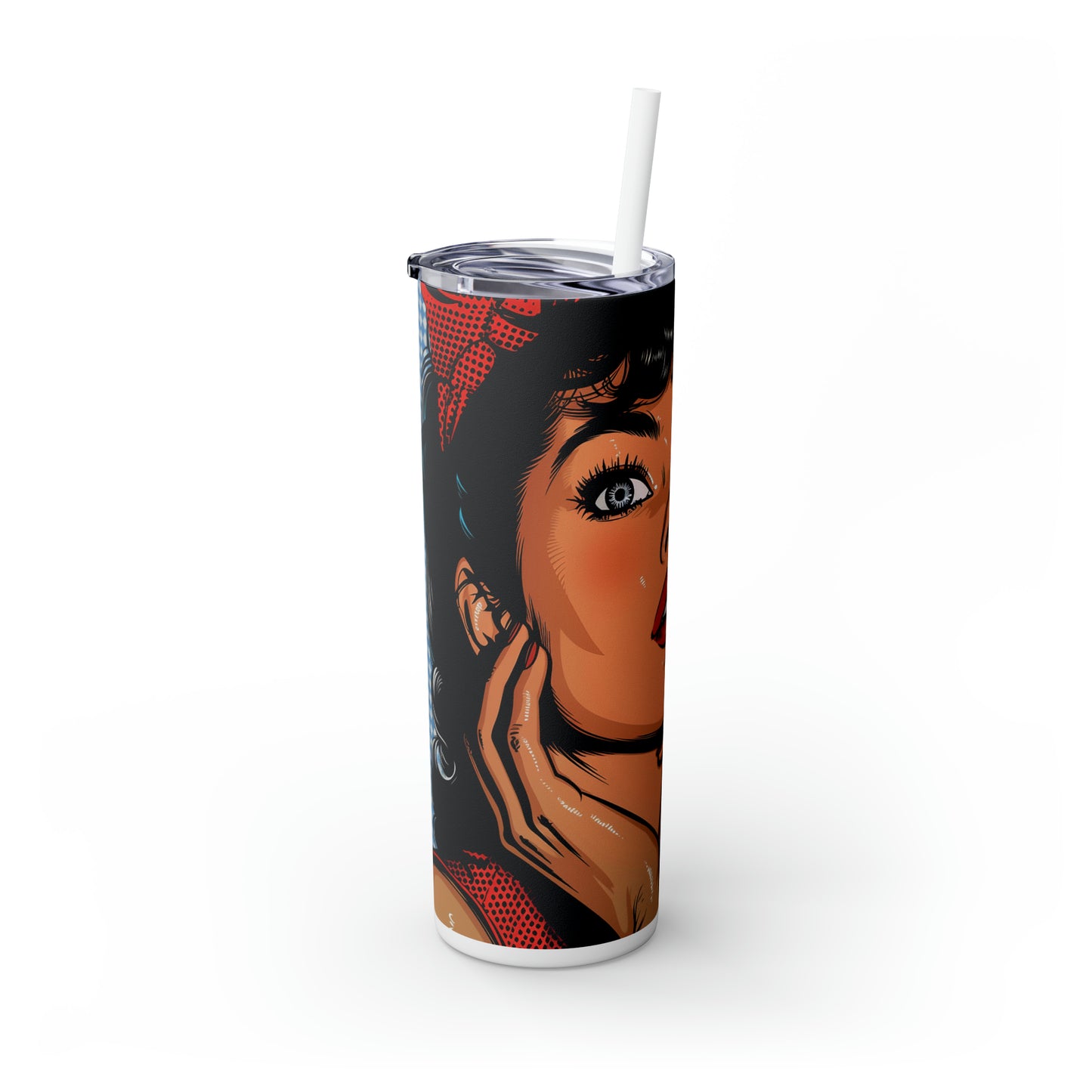 Skinny Tumbler with Straw, 20oz, Pop Art