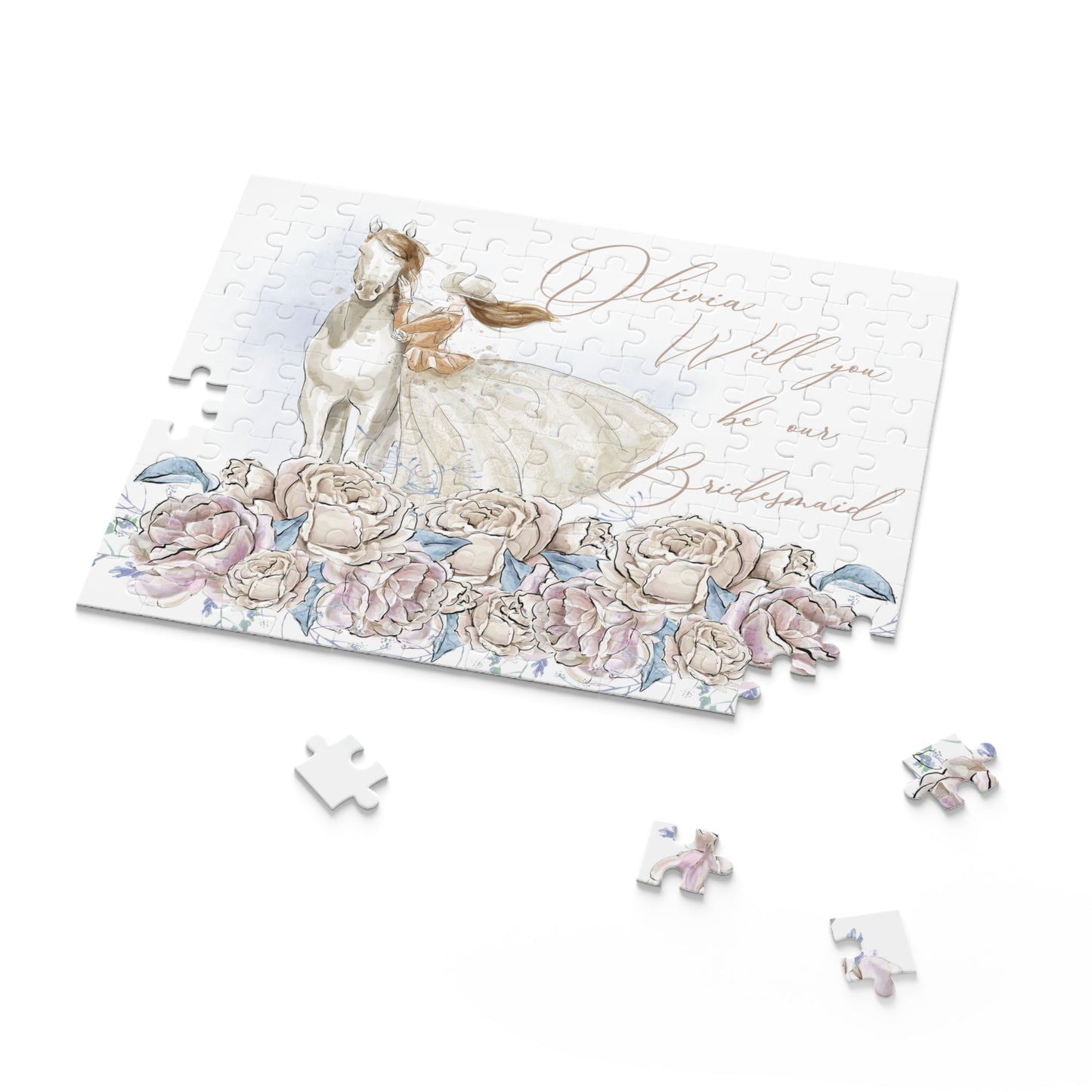 Personalised/Non-Personalised Puzzle, Just a Girl Who Loves Horses, Will you be my Bridesmaid (120, 252, 500-Piece)