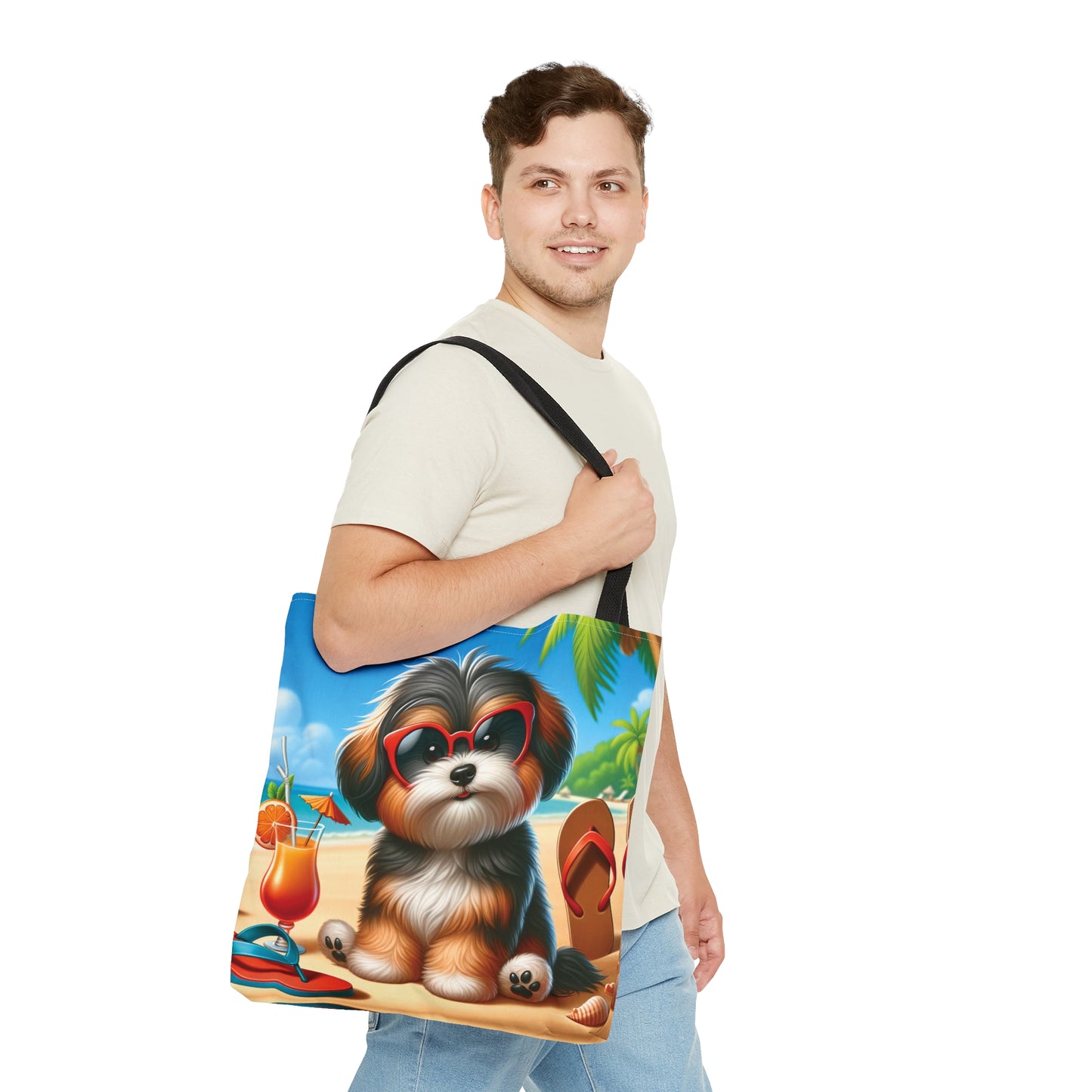 Tote Bag, Dog on Beach, Havanese, Tote bag, awd-1215