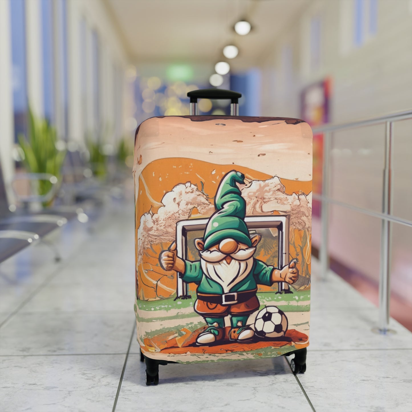 Luggage Cover, Retro Soccer Gnome, awd-5027