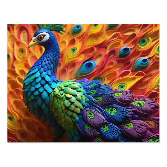 Puzzle, Peacock, Personalised/Non-Personalised (30, 110, 252, 500,1000-Piece) awd-575