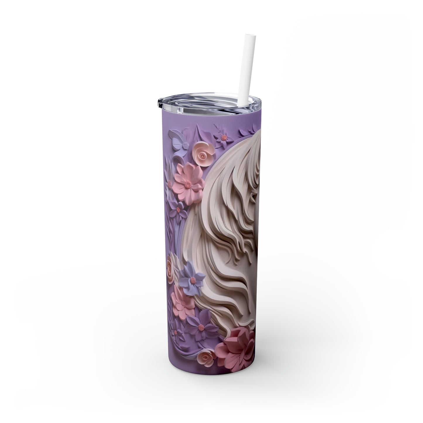 Skinny Tumbler with Straw, 20oz Horse, awd-333