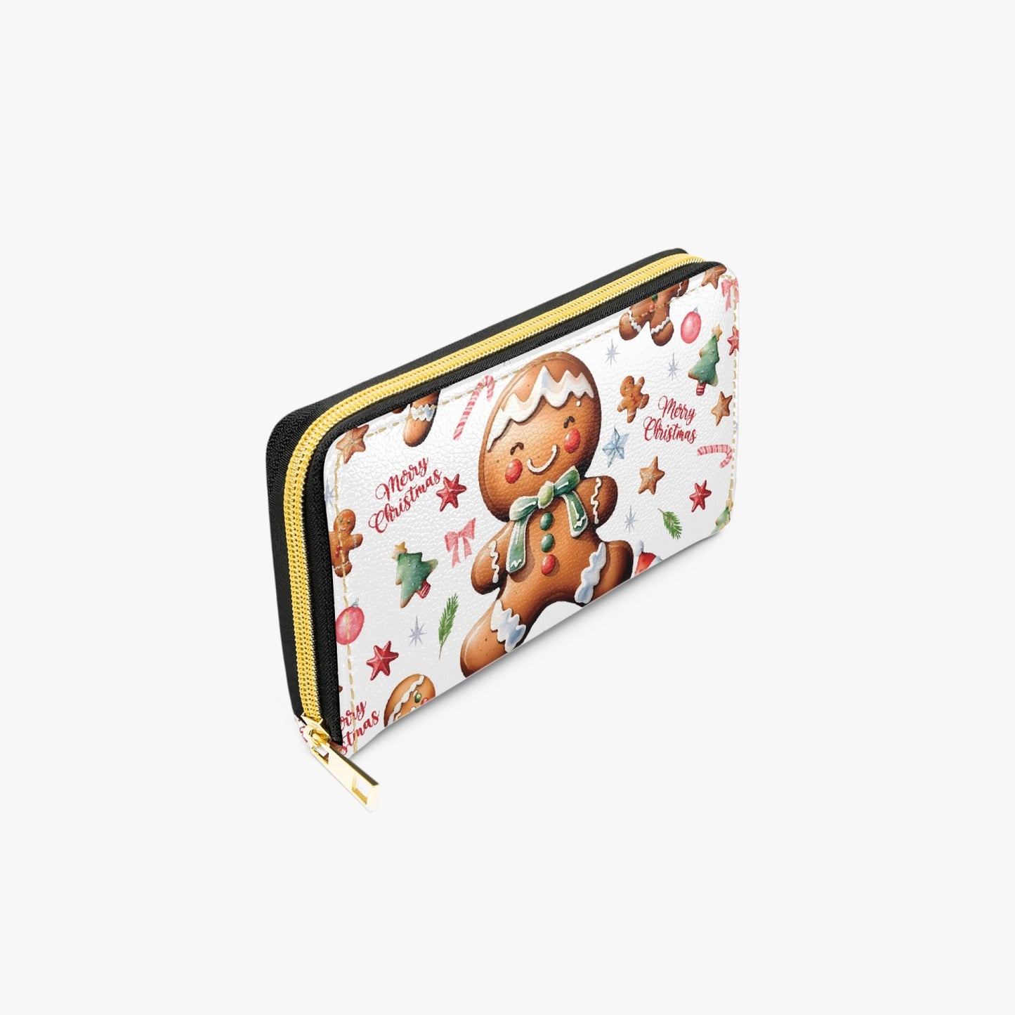 Long Type Zipper Purse - Christmas, Gingerbread Man