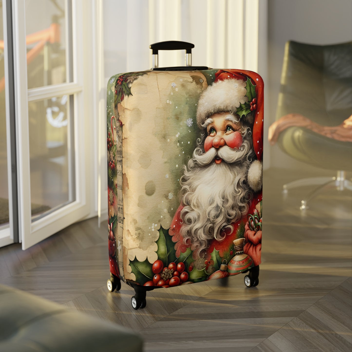 Luggage Cover, Christmas, Vintage Santa, awd-1478