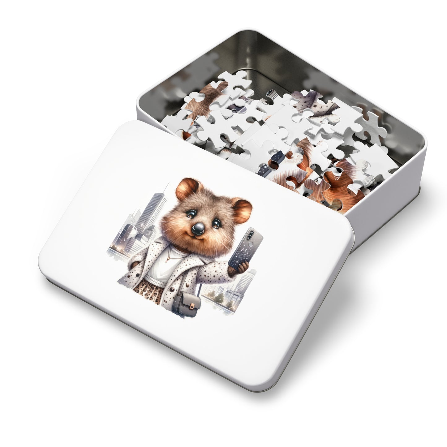 Jigsaw Puzzle in Tin, Australian Animals, Quokka, Personalised/Non-Personalised, awd-1331 (30, 110, 252, 500,1000-Piece)