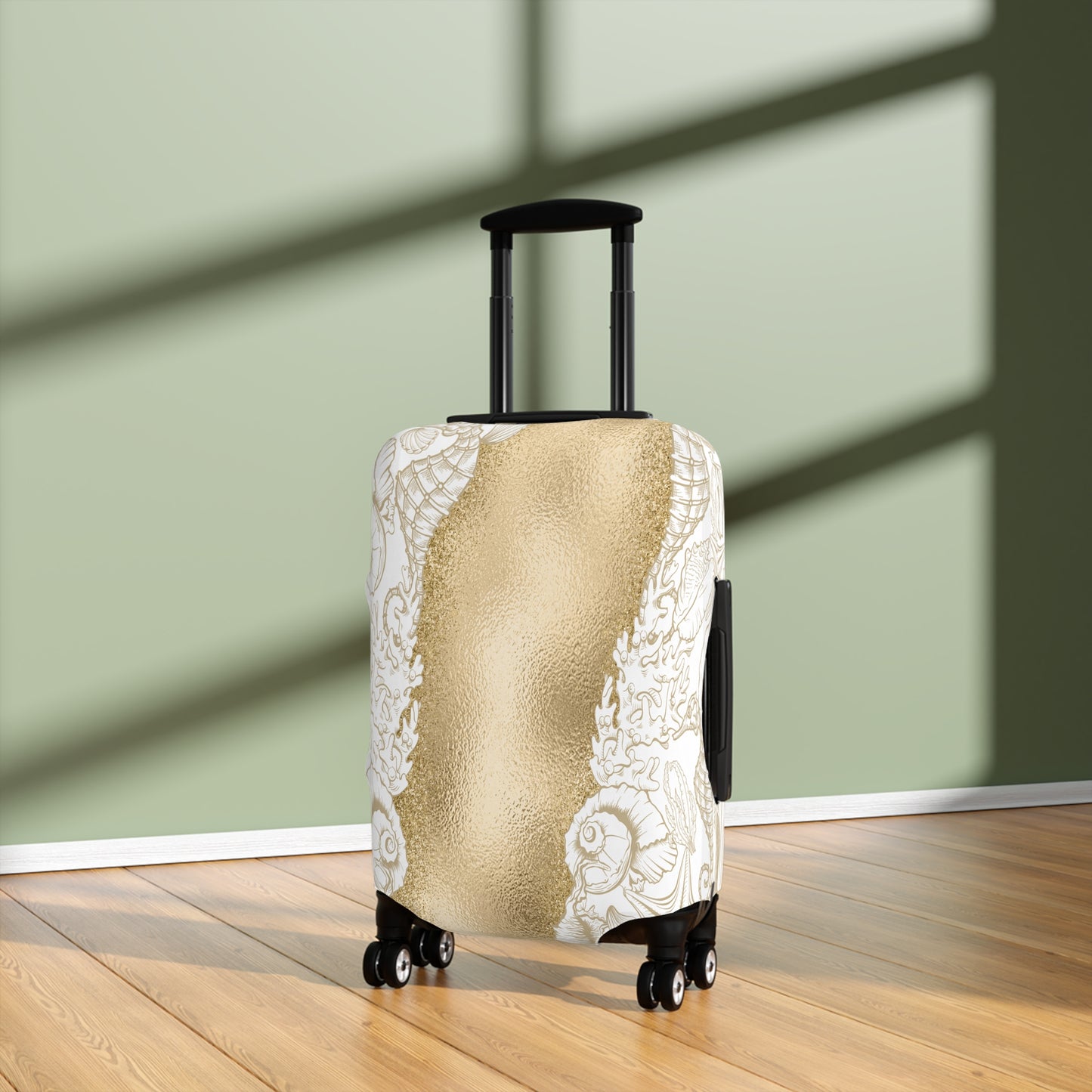 Luggage Cover, White and Gold Sea, awd-1729