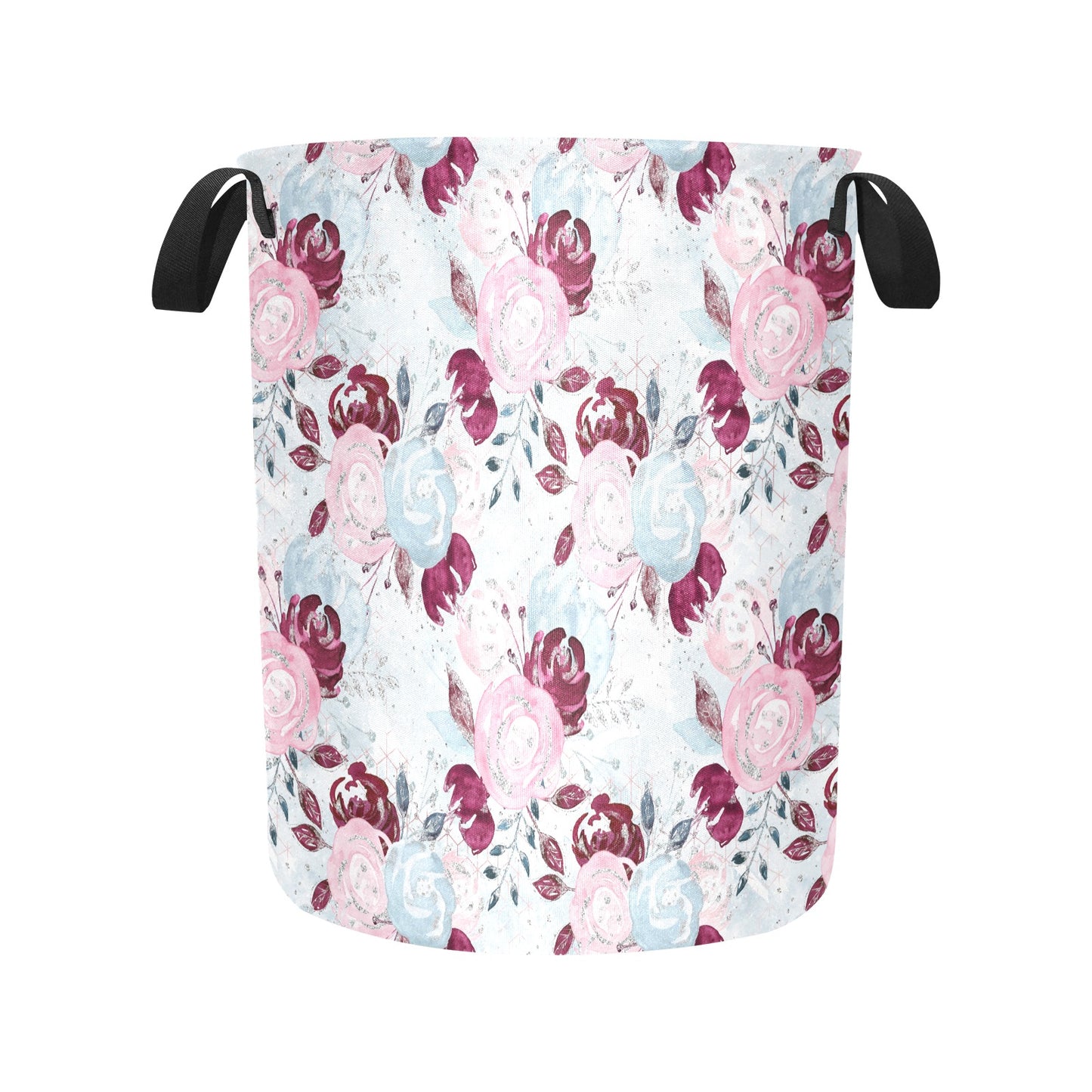 Roses Pink Blue Laundry Basket Laundry Bag (Large)