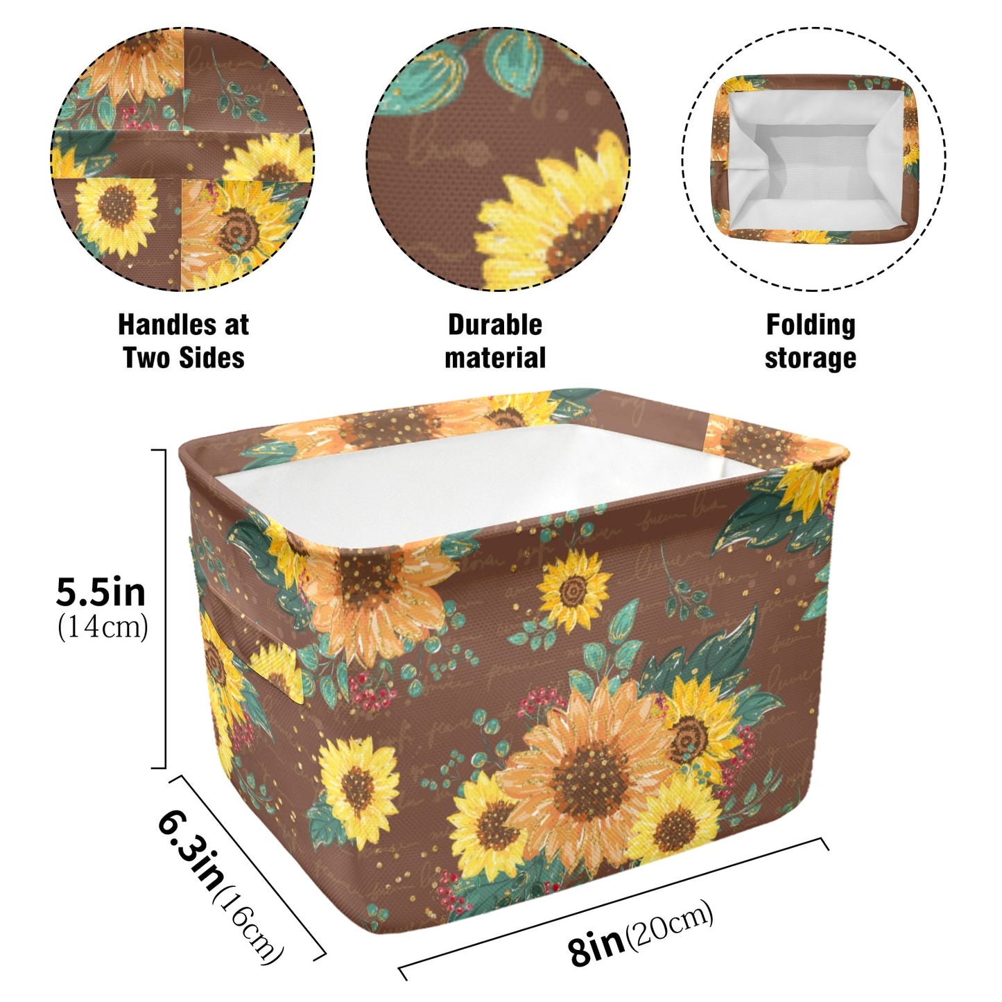 Sunflowers Fabric Storage Basket