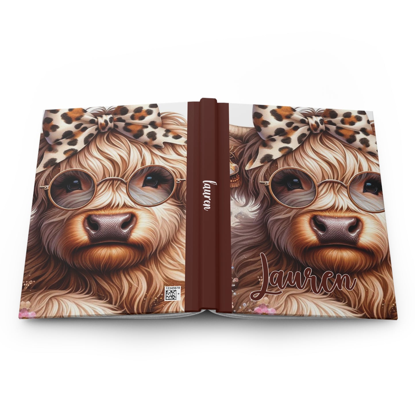 Personalised Hardcover Journal Matte, Highland Cow, awd-1410