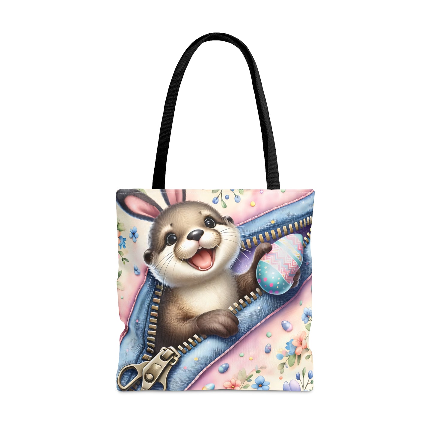 Tote Bag, Easter, Cute Otter with Bunny ears, Personalised/Non-Personalised Tote bag