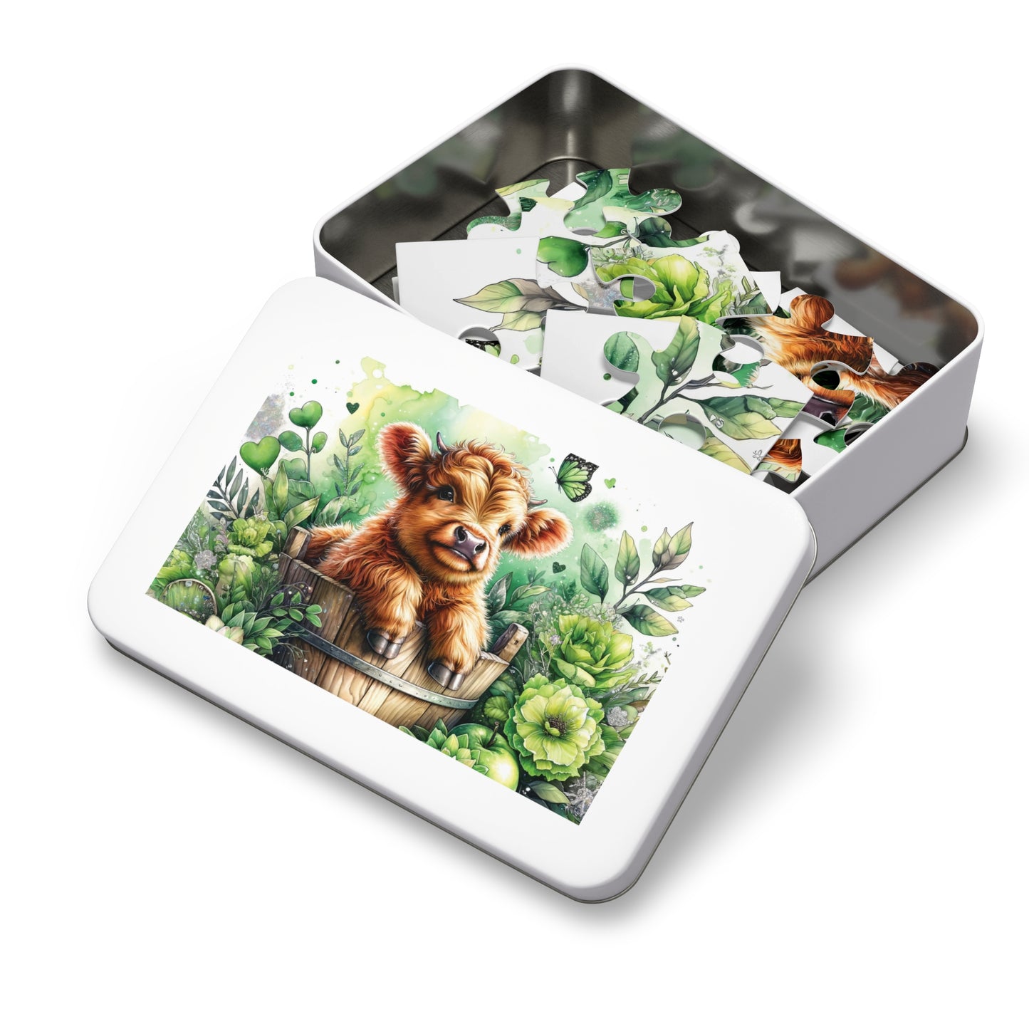 Jigsaw Puzzle, Highland Cow, Personalised/Non-Personalised (30, 110, 252, 500,1000-Piece)