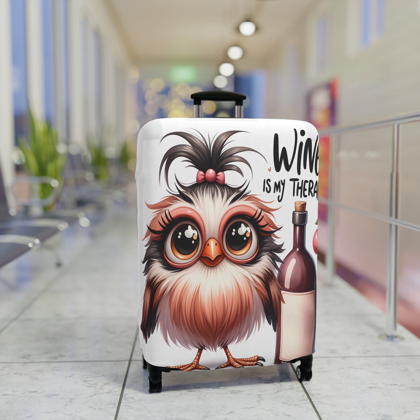 Luggage Cover, Wine Bird, Wine is my Therapy, awd-00033