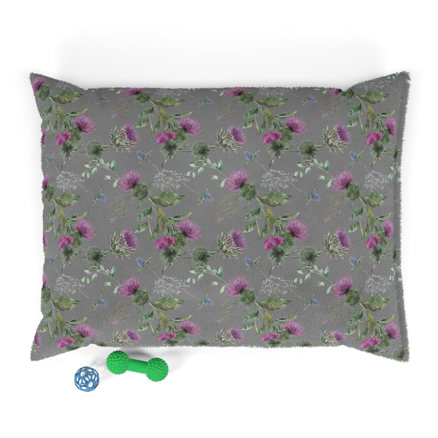 Luxury Pet Bed, feather soft fleece, Scottish Floral  Thistle