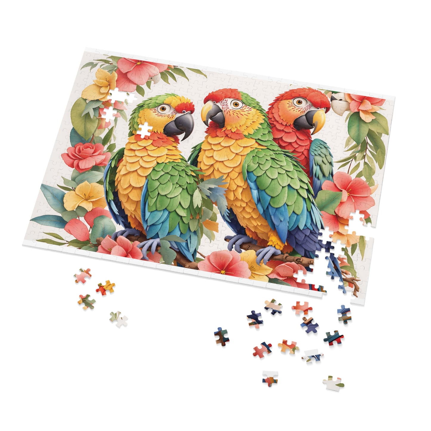 Jigsaw Puzzle, Parrots, Personalised/Non-Personalised (30, 110, 252, 500,1000-Piece)