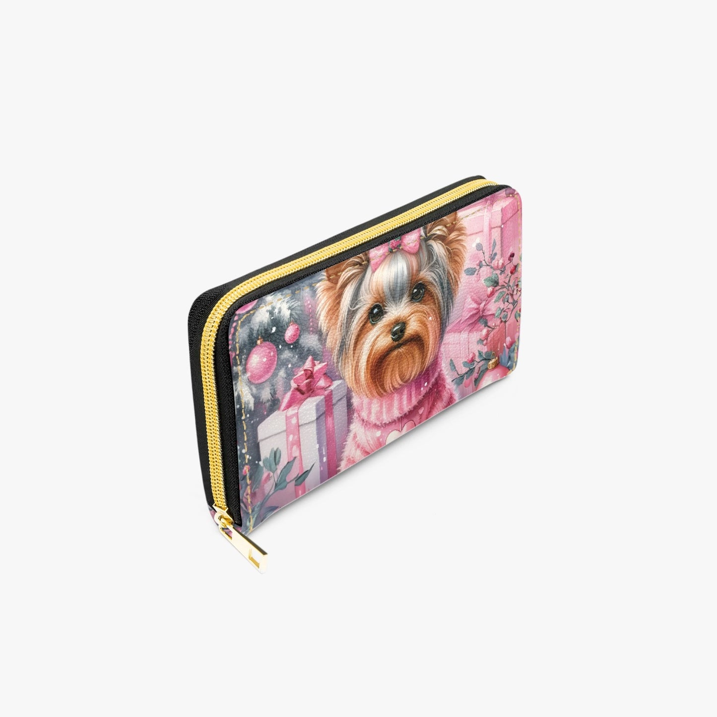 Long Type Zipper Purse, Christmas, Yorkshire Terrier, awd-512