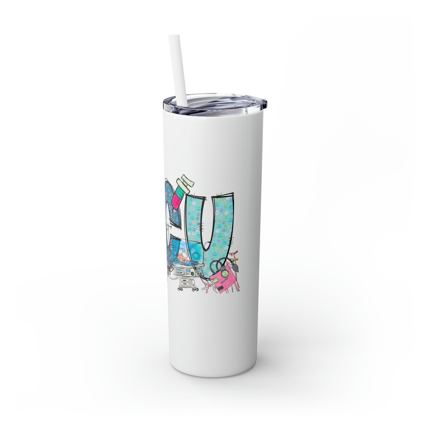 Skinny Tumbler with Straw, 20oz, PICU