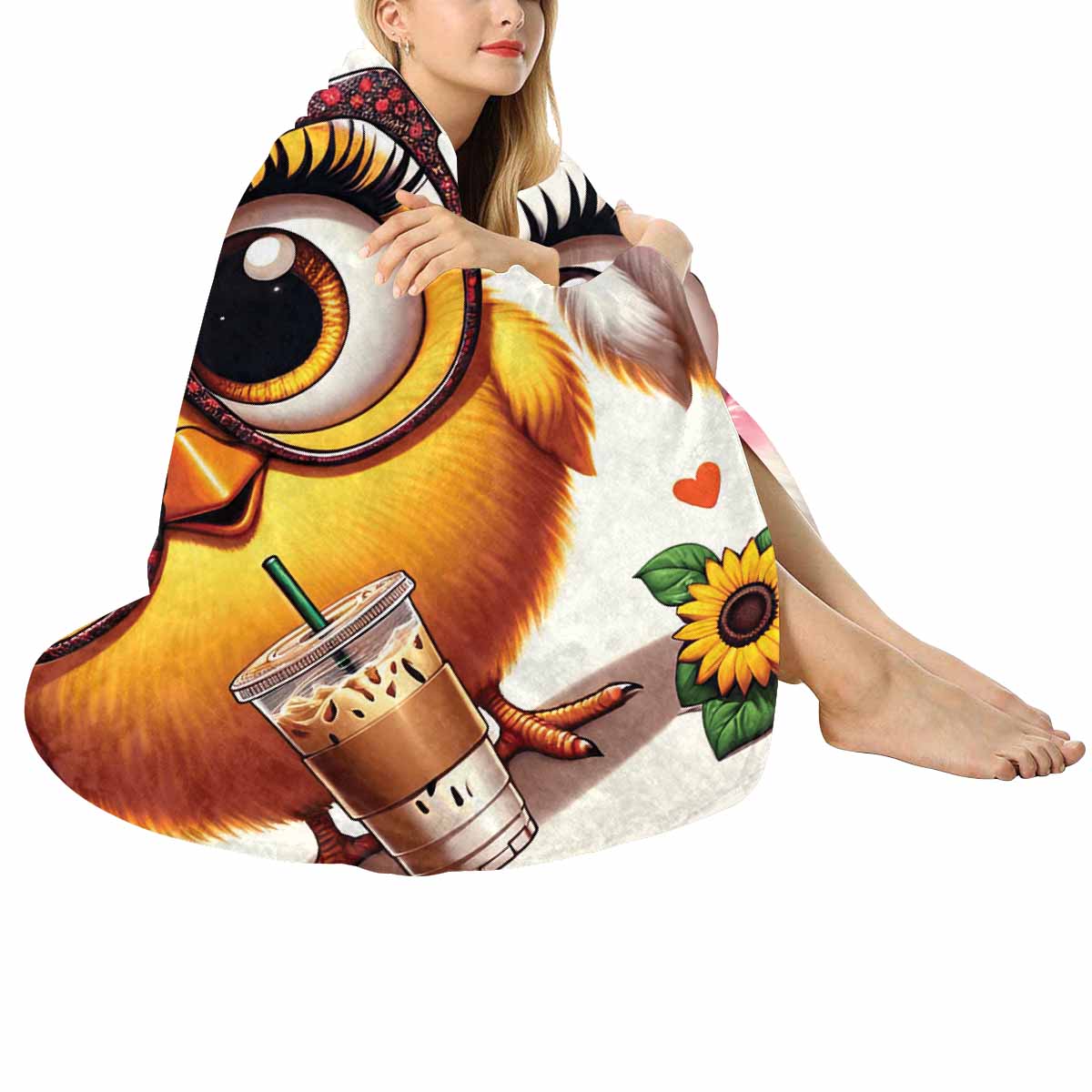 Chickens_Awd35171  Circular Micro Fleece Blanket 47"