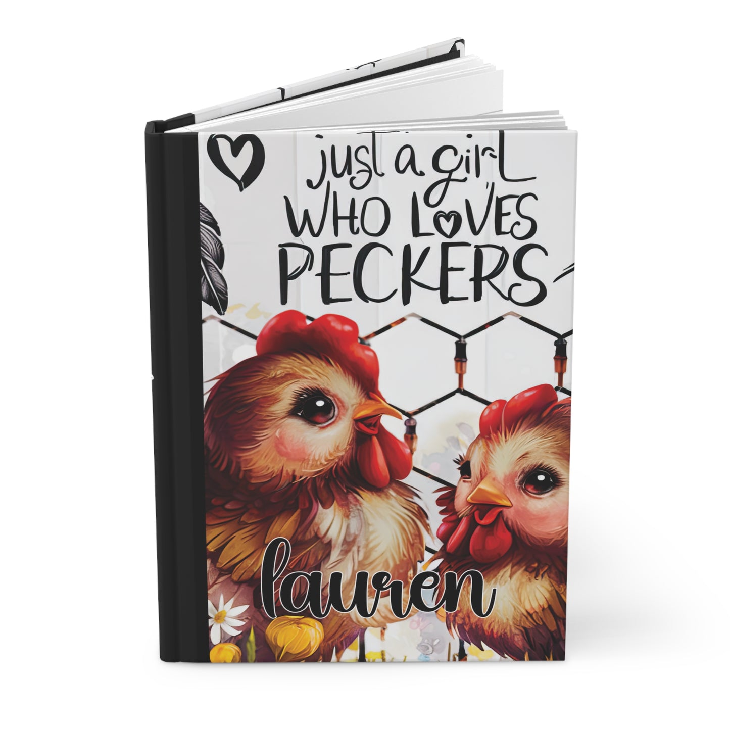 Personalised Hardcover Journal Matte, Just a Girl who Loves Peckers, awd-1474