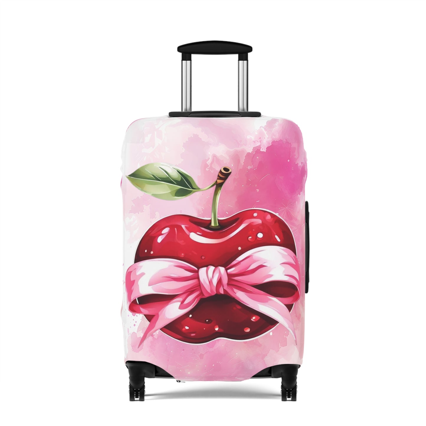 Luggage Cover, Rockabilly, Coquette, Pink Watercolour, Apple and Ribbon, awd-2527