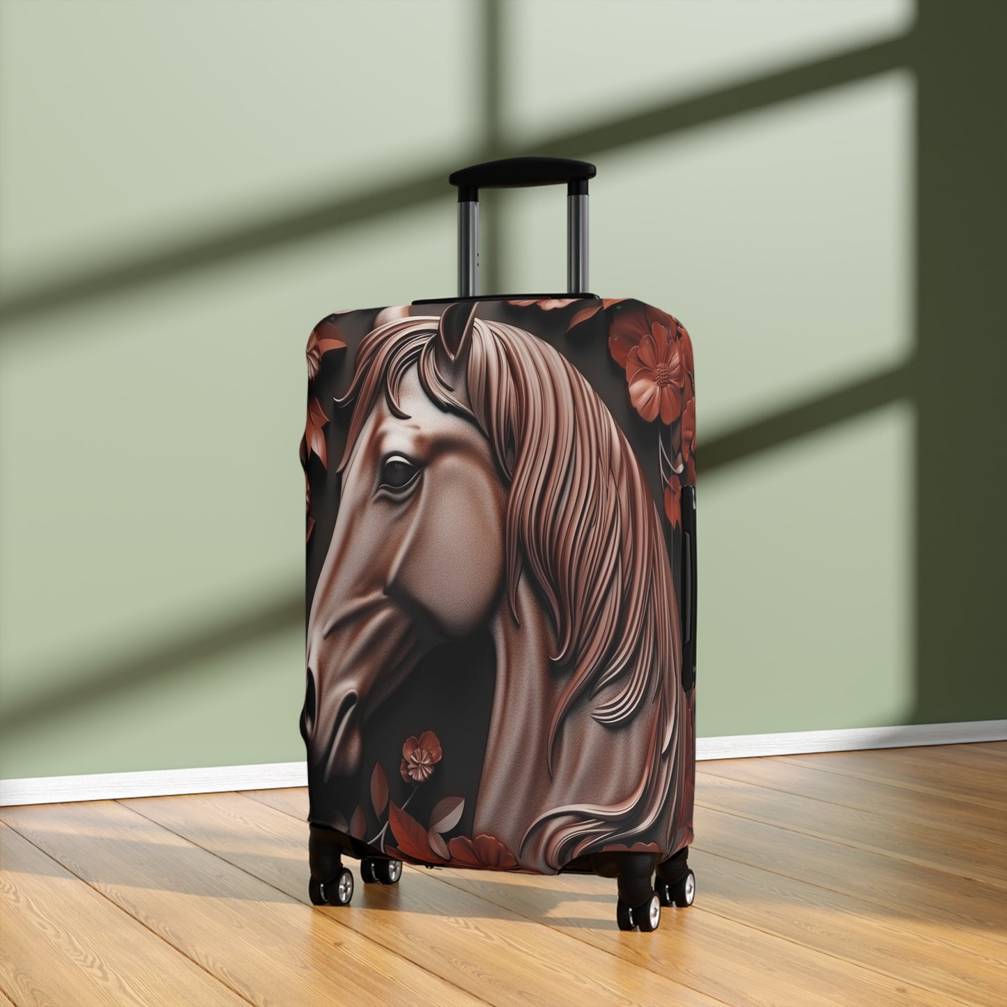 Luggage Cover, Horse, 3D with Flowers, awd-1800