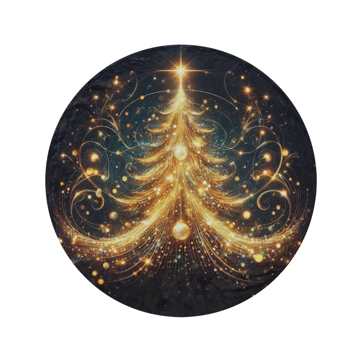 Christmas Tree Circular Micro Fleece Blanket