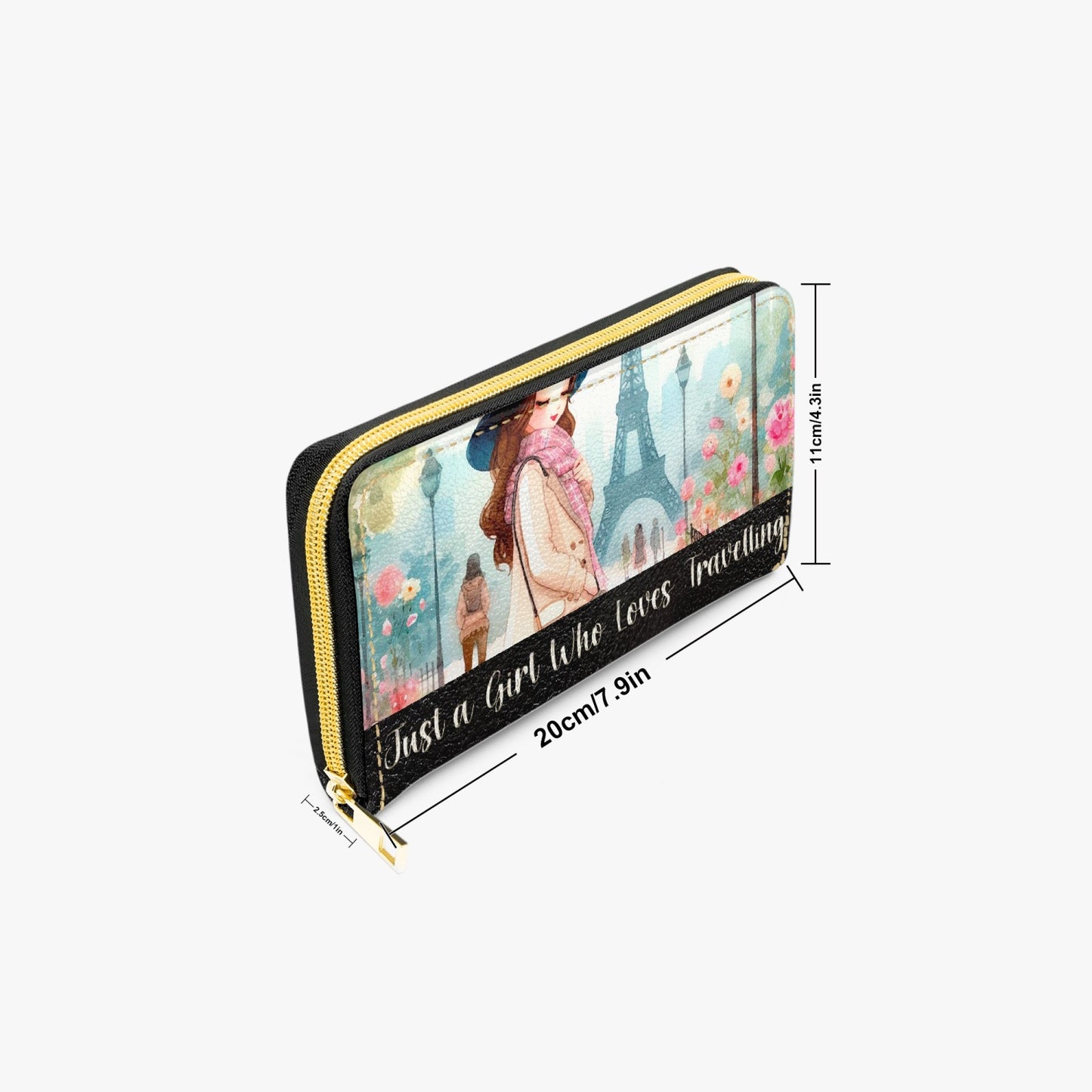 Long Type Zipper Purse - Just a Girl Who Loves Travelling