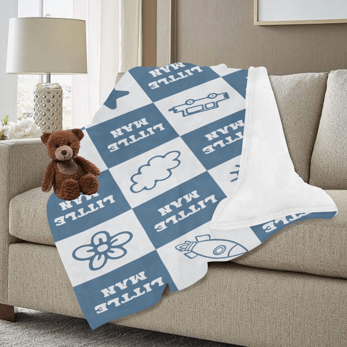 Little Man Ultra-Soft Micro Fleece Blanket 50"x60" (Thick)