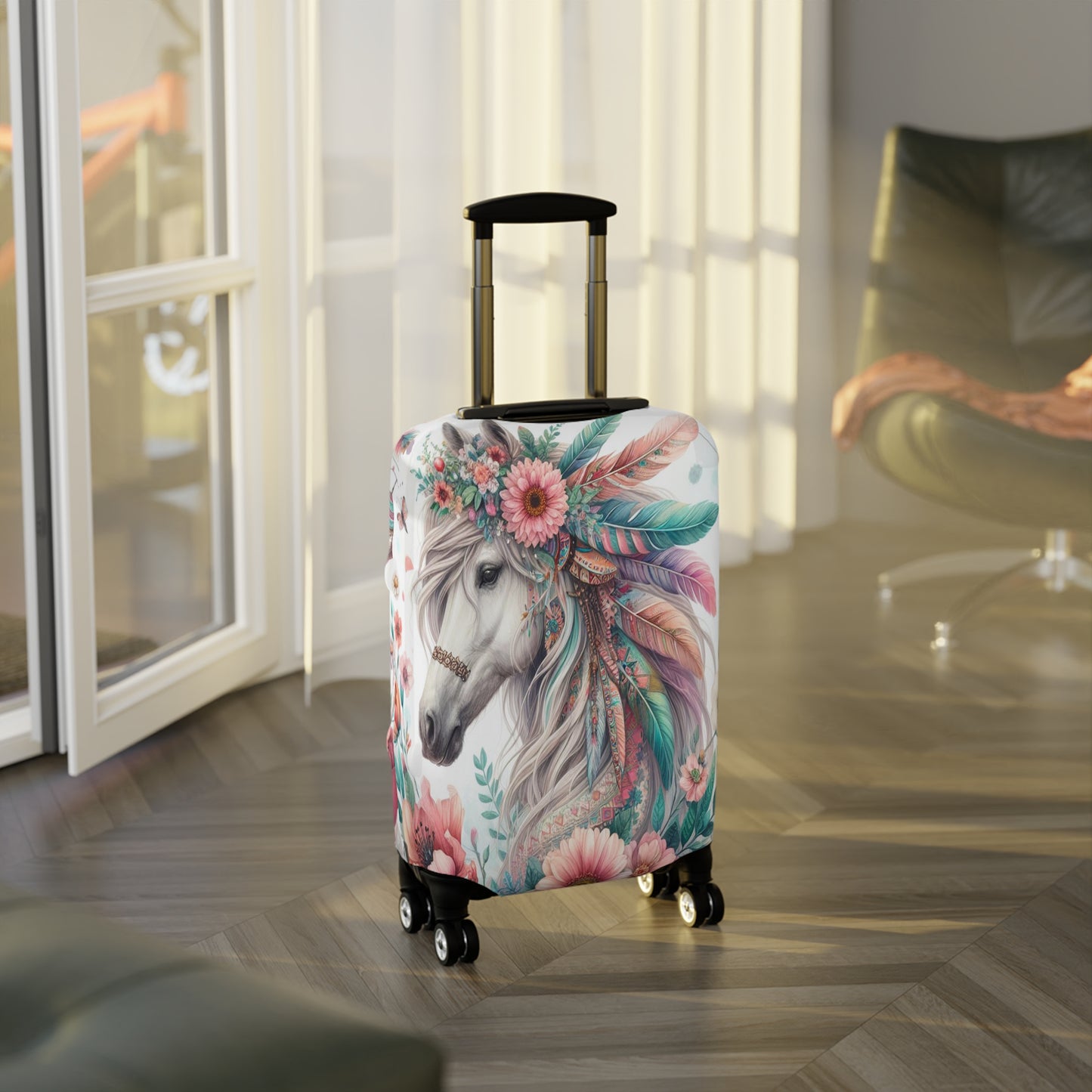 Luggage Cover, Country and Western, Boho Floral Horse, awd-1734