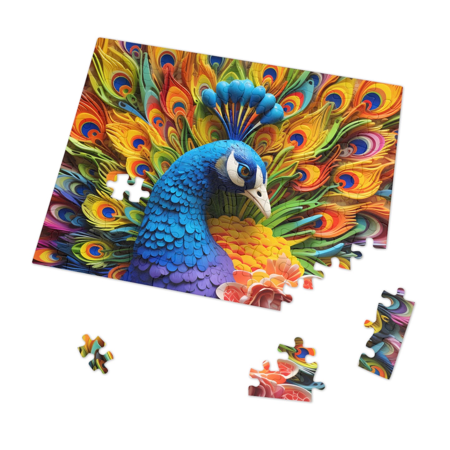 Jigsaw Puzzle, Peacock, Personalised/Non-Personalised (30, 110, 252, 500,1000-Piece)