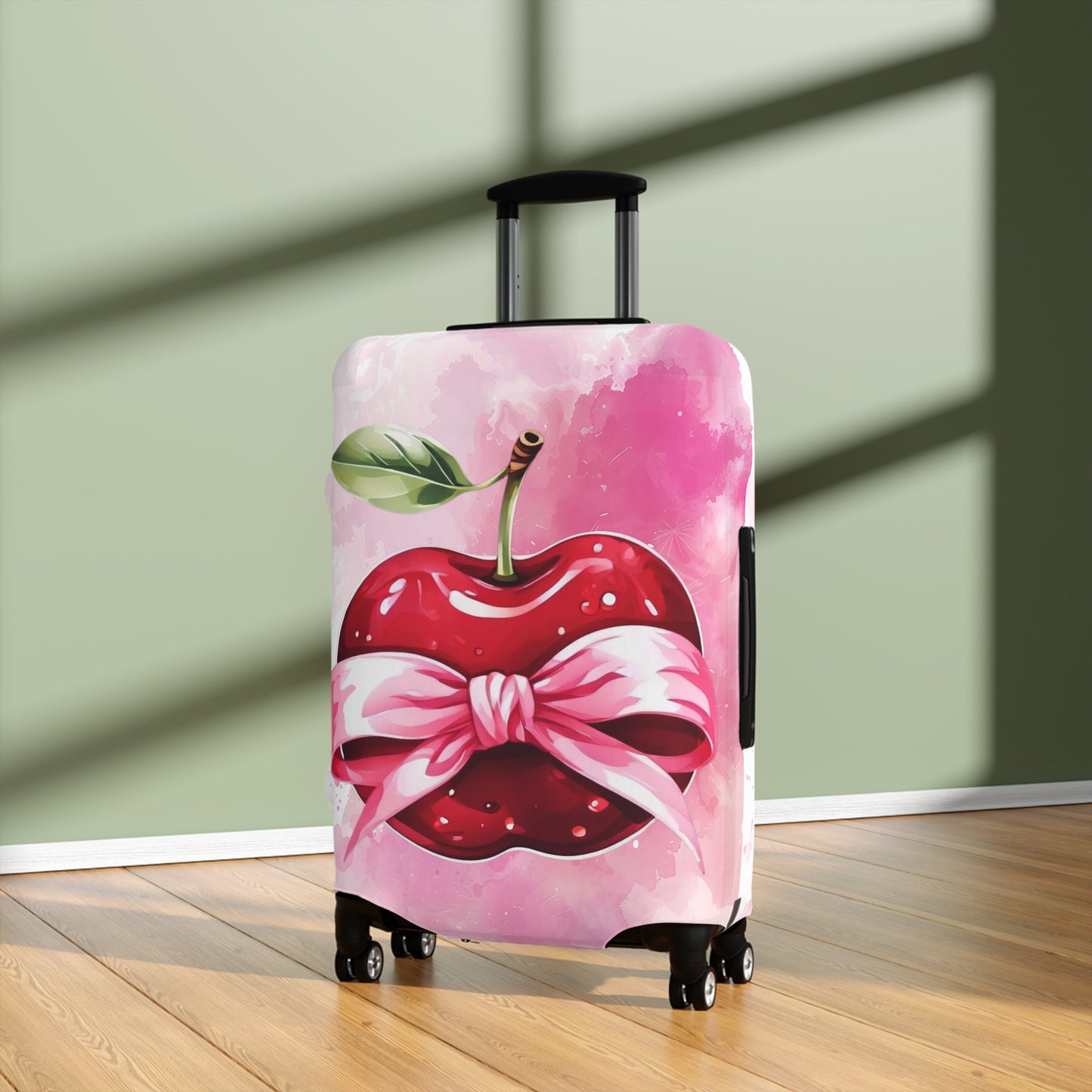 Luggage Cover, Rockabilly, Coquette, Pink Watercolour, Apple and Ribbon, awd-2527