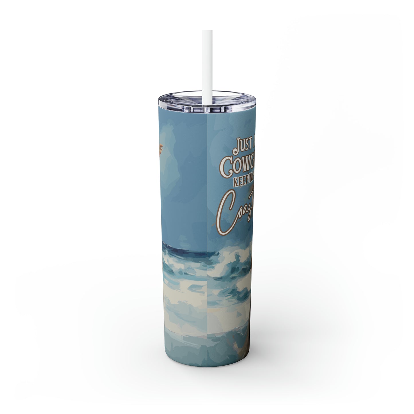 Skinny Tumbler with Straw, 20oz Coastal Cowgirl