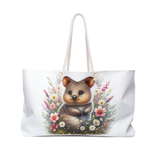 Personalised/Non-Personalised Weekender Bag, Australian Animals, Quokka, Large Weekender Bag, Beach Bag, Book Bag