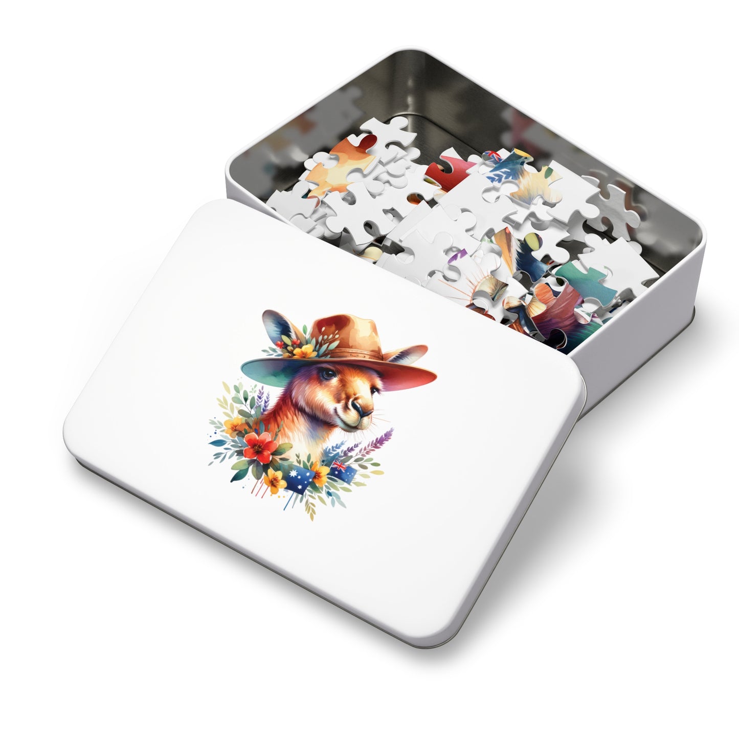 Jigsaw Puzzle in Tin, Australian Animals, Kangaroo, Personalised/Non-Personalised, awd-1315 (30, 110, 252, 500,1000-Piece)