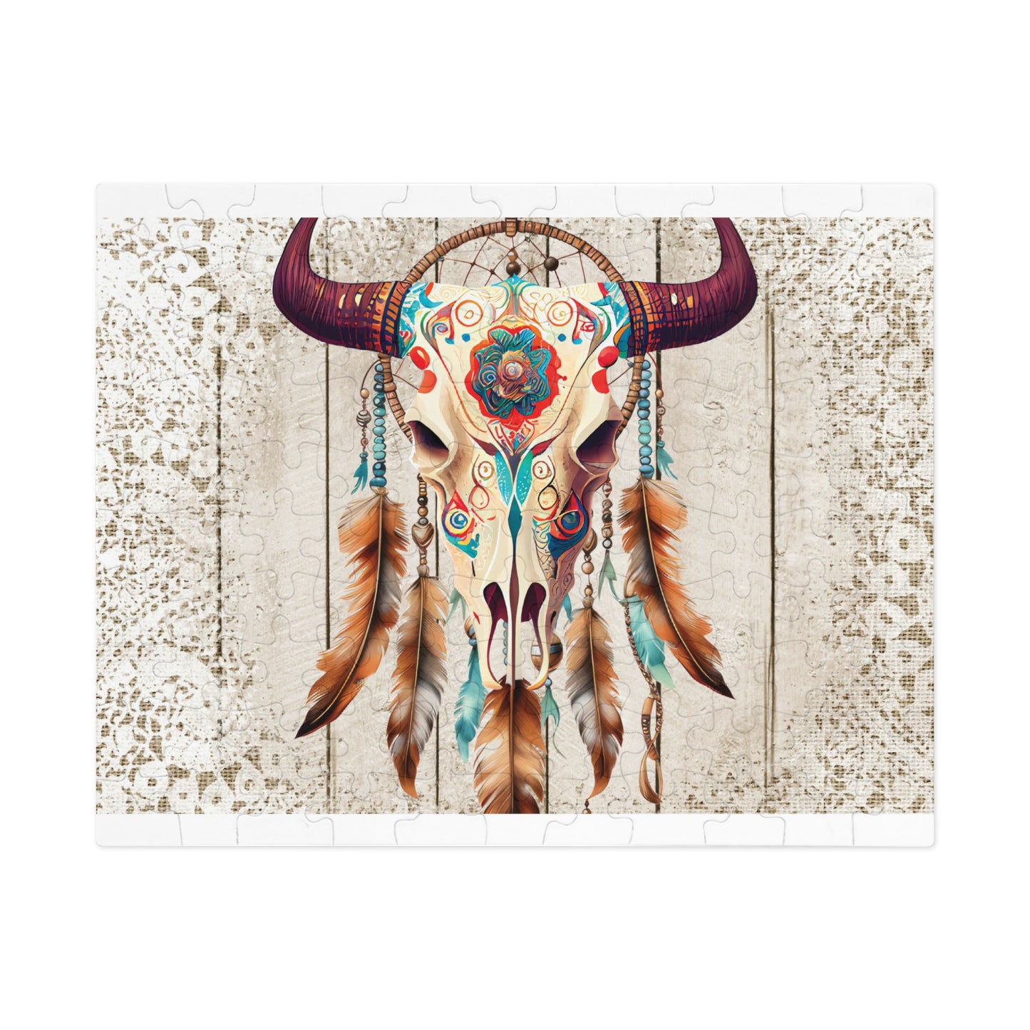 Jigsaw Puzzle, Boho Skull, Personalised/Non-Personalised (30, 110, 252, 500,1000-Piece)