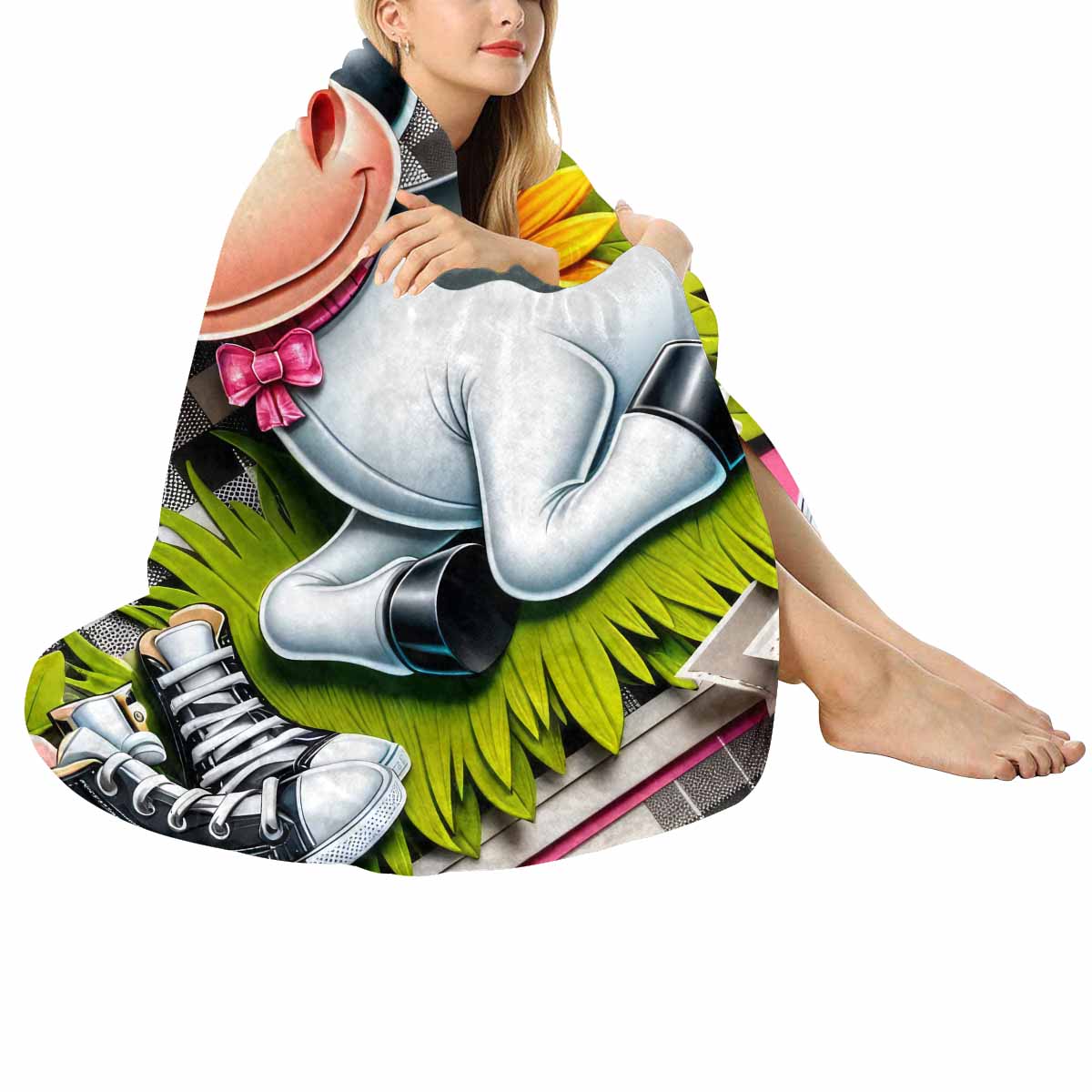 Just a Girl Who Loves Cows Awd351118  Circular Micro Fleece Blanket 47"