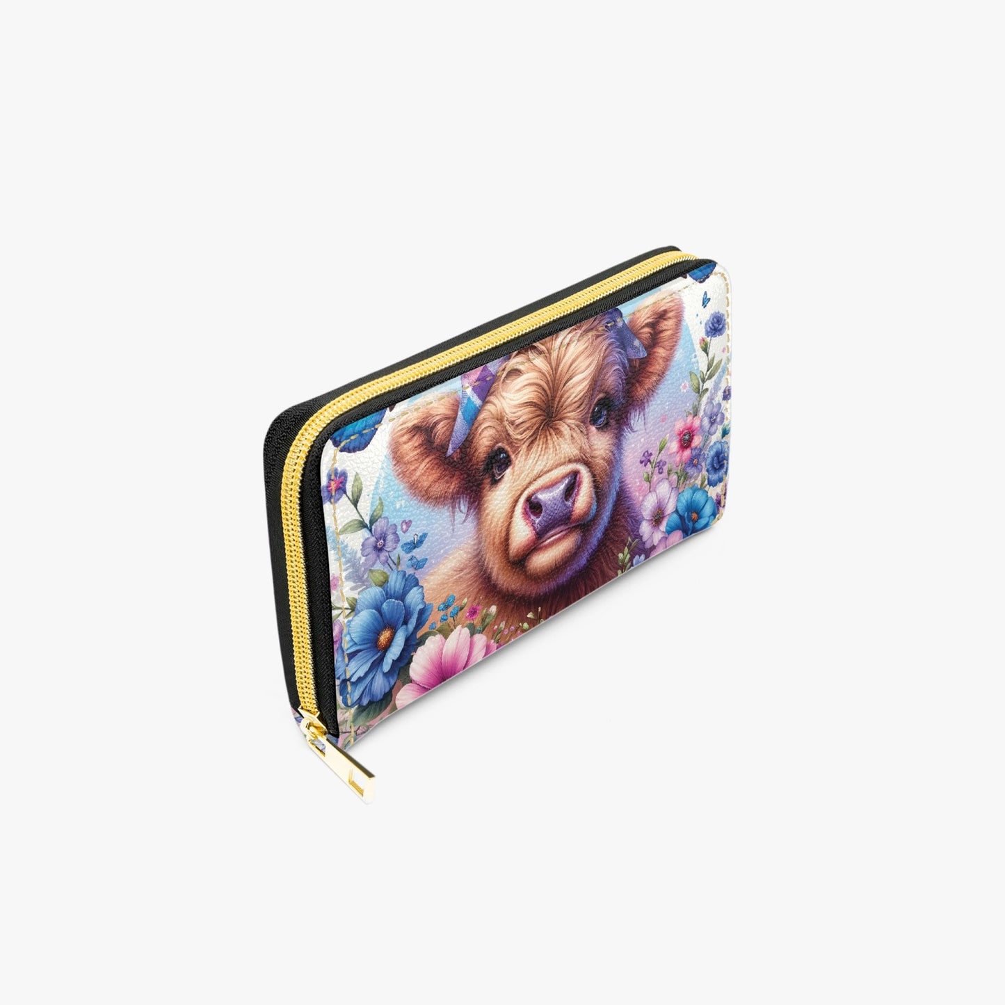 Long Type Zipper Purse - Highland Cow